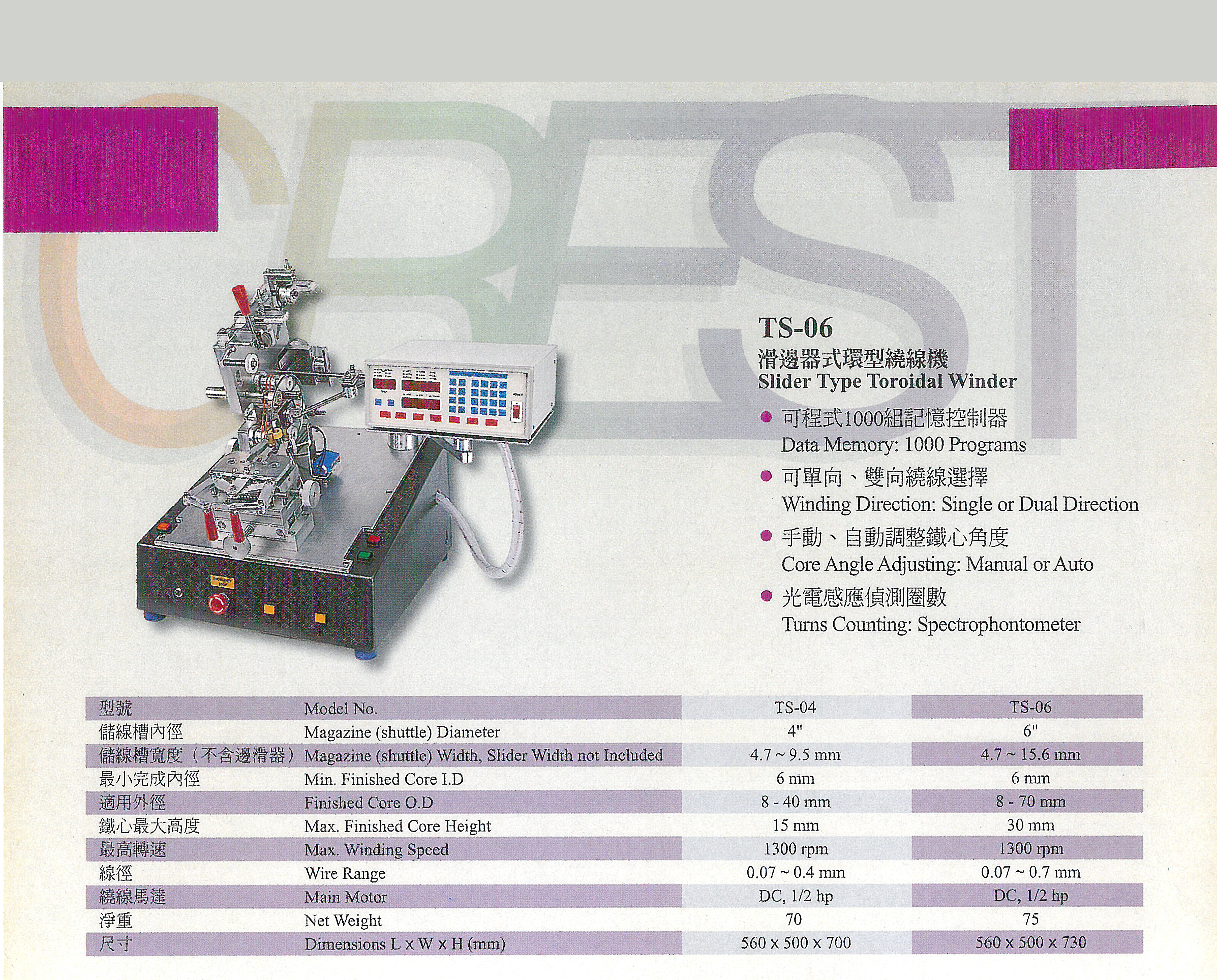 TS-06滑邊式環型繞線機